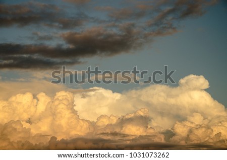 Colorful sky with clouds in variable tons