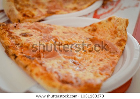 Pizza close up fresh cooking background