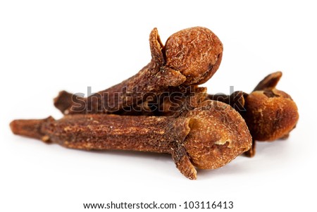 spice cloves isolated on white background