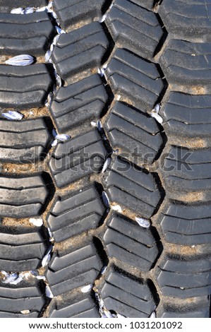Close Up of Worn Tire Tread