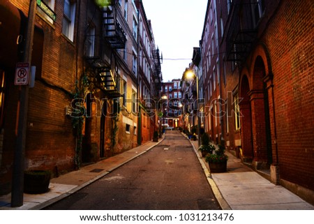 Boston Street with brick houses