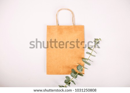 Brown paper gifts bags isolated on white background