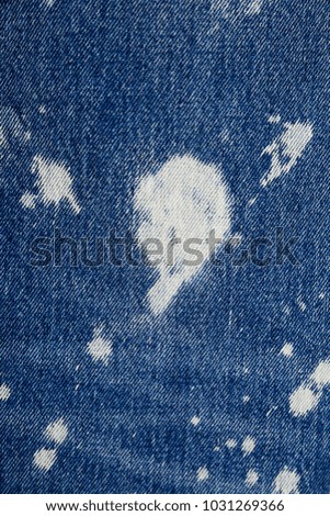 Blue and white jeans texture close up
