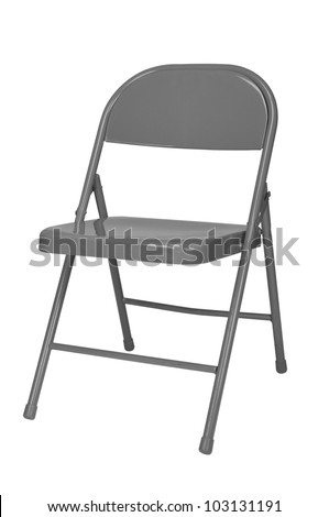 Metal folding chair isolated over a white background Royalty-Free Stock Photo #103131191