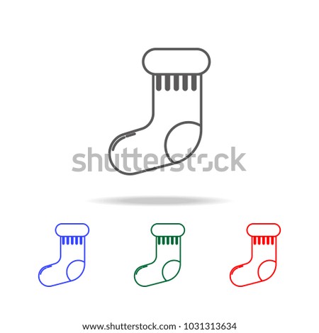 christmas socks icon. Elements in multi colored icons for mobile concept and web apps. Icons for website design and development, app development on white background