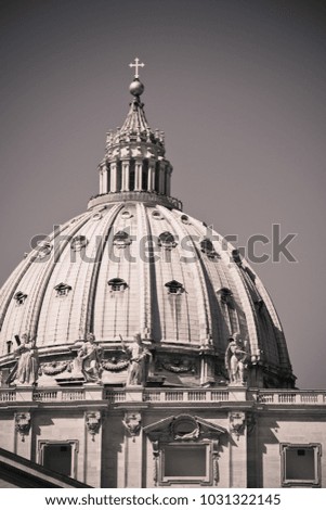 St. Peter's cathedral Dome in Rome, Italy