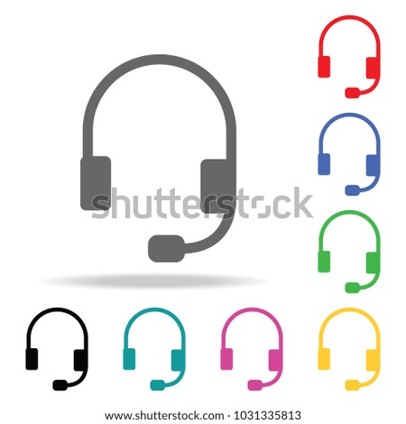 Headset. Headphones with microphone icon. Elements in multi colored icons for mobile concept and web apps. Icons for website design and development, app development on white background