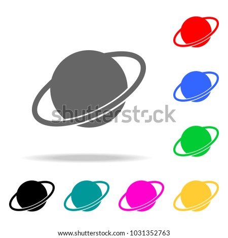 Saturn icon. Elements in multi colored icons for mobile concept and web apps. Icons for website design and development, app development on white background