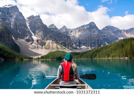 Moraine Lake Alberta Canada Royalty-Free Stock Photo #1031372311