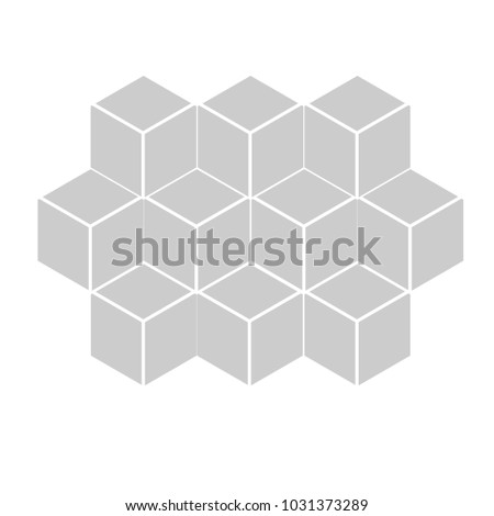Vector box of gray 3 dimensional square on a white background.Used in printing and web.impossible.square