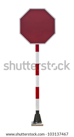 Blank stop sign on white with clipping path