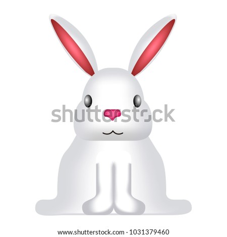Front view of a cute rabbit