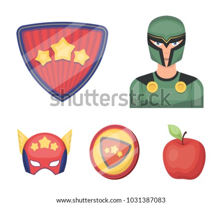 Man, mask, cloak, and other web icon in cartoon style.Costume, superman, superforce, icons in set collection.