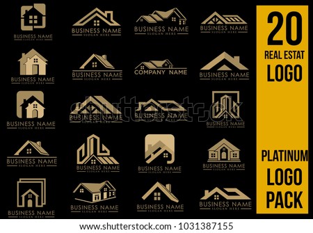 Real Estate Logo Set, Creative House Logo Collection, Abstract Buildings Logo Set. Vector Illustrator Eps.10