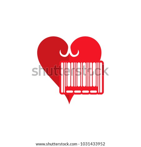 Barcode Love Logo Icon Design