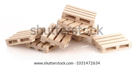 Wooden pallets on white background