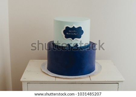 Navy blue cake