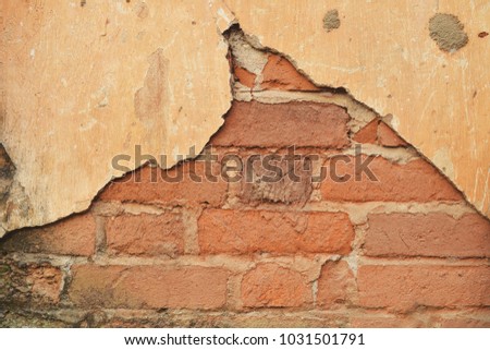 Detail of the brick walls of the old