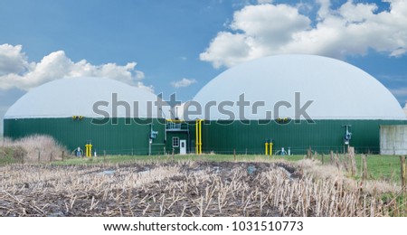 Biogas plant for power generation  Royalty-Free Stock Photo #1031510773