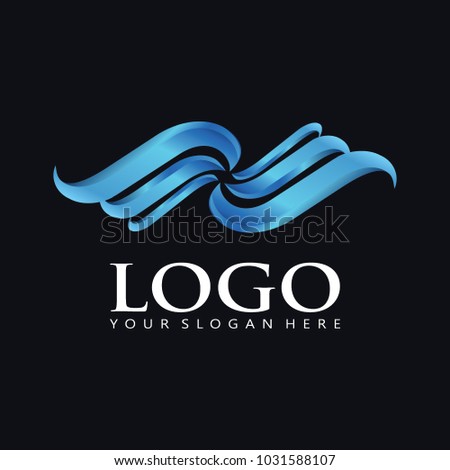 Modern Wave Wind Logo icon