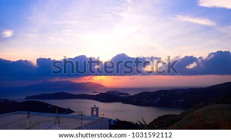 Sunset in Ios island Greece
