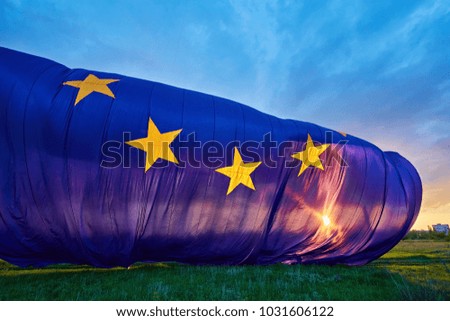 A large fragment of the flag of the European Union