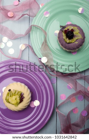 colorful picture of cakes on plate