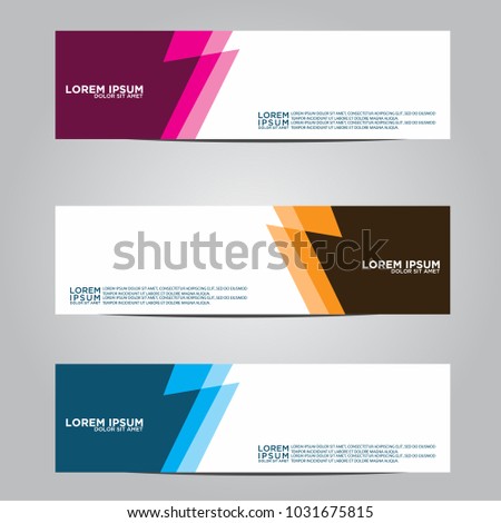 Vector design Banner backgrounds in three different colors. Royalty-Free Stock Photo #1031675815