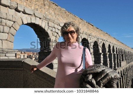 The famous ancient aqueduct in Segovia