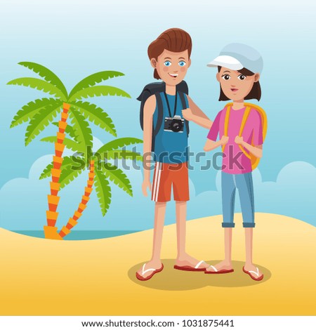 Tourists in the beach