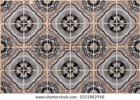 interesting geometric pattern in ancient tile creates an amazing background