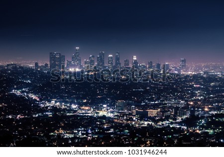 California cityscape at night
