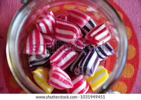 Hard candies in a jar