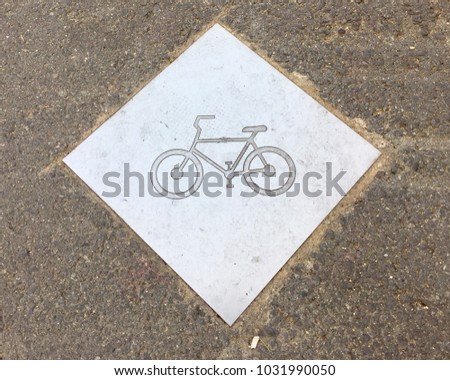 Bicycle lane Sign on The Road
