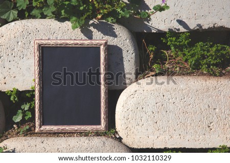 frame for photography on a background of leaves. mock up. 