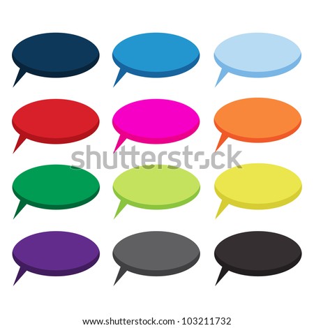 Speech Bubbles in Different Colors