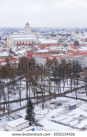 Cityscape of Vilnius, Lithuania on winter. 