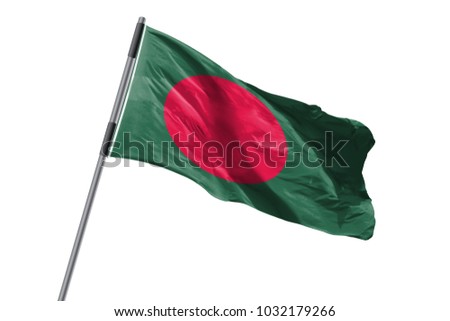 Bangladesh Flag waving against white background stock image