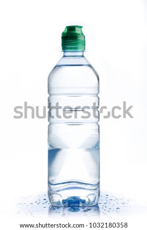 Plastic water bottle on white background

