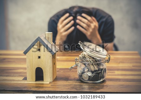 People having financial problems  with home debt, Money concept., real estate, buy an apartment Royalty-Free Stock Photo #1032189433