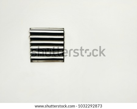 Copy space and Air ventilation on the white wall / Some fan blades is broken / concept of air pollution and save the earth 