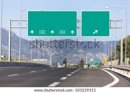 Highway road sign Royalty-Free Stock Photo #103229315
