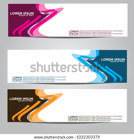Vector design Banner backgrounds in three different colors.