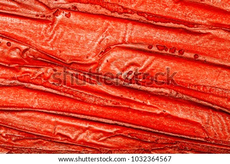Red bumpy wall stucco texture background, crumpled leather imitation