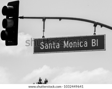 Santa monica bl boulevard street sign