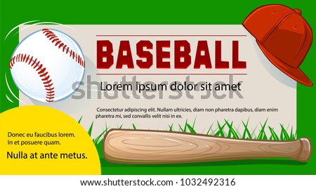 Invitation to the baseball game. Flyer or banner template. Vector.