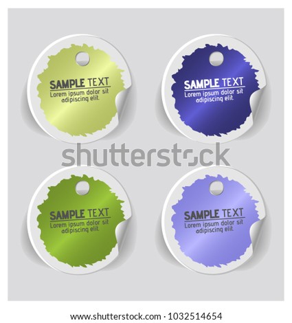 Colorful label paper brush stroke, vector illustration