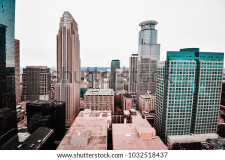 The view of downtown Minneapolis Minnesota is spectacular from the Foshay Building