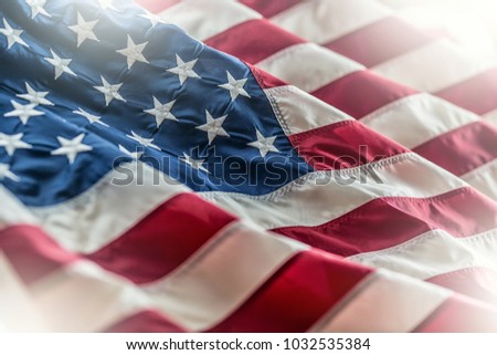 Close-up american flag,studio shot.