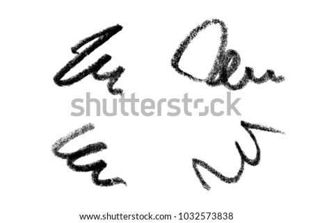 Set of pencil strokes, isolated on white background